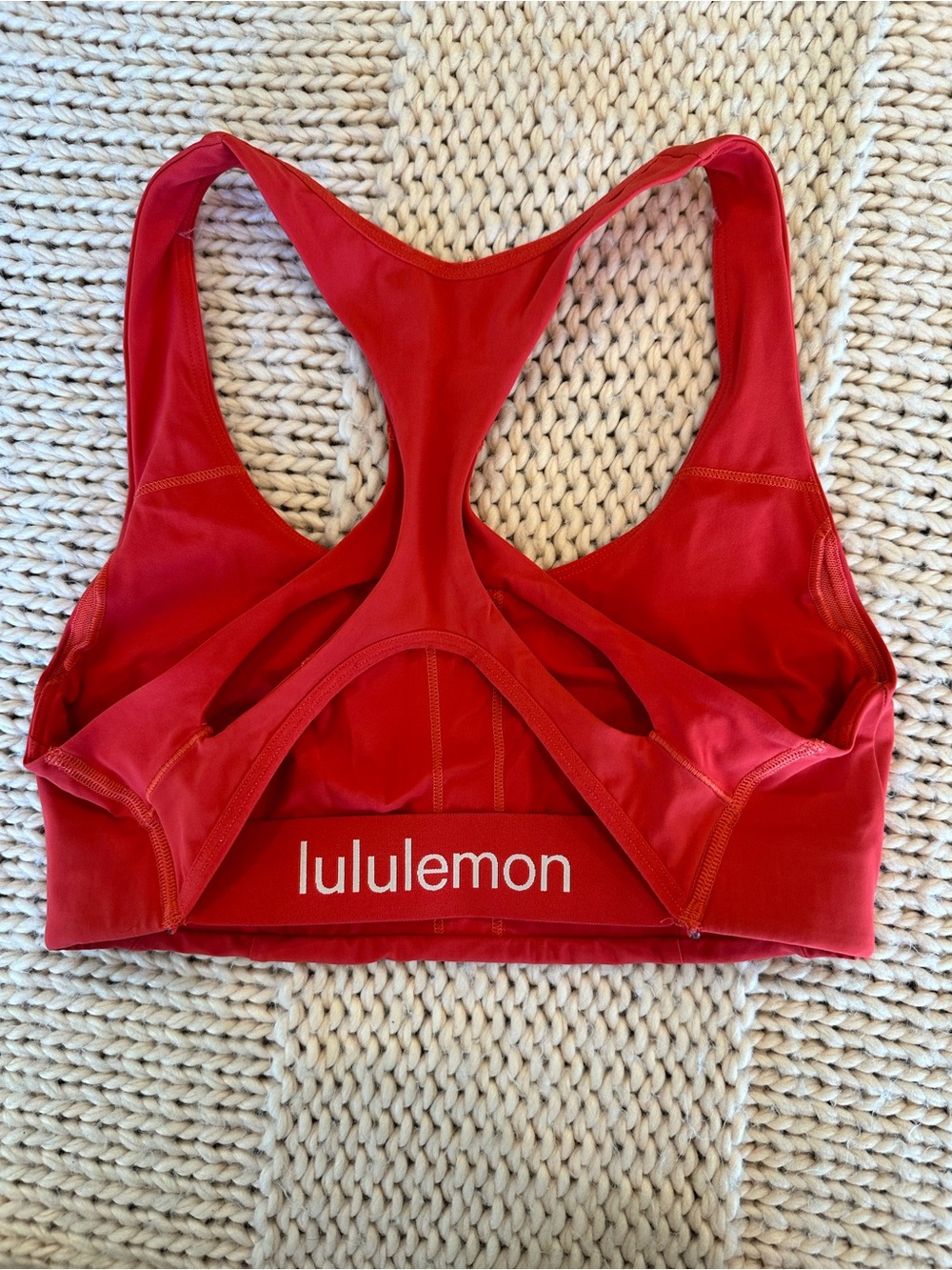Lululemon red strong identity sports bra size 4